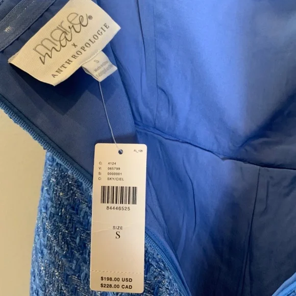 Anthropologie Textured Blue Strapless Jumpsuit - Picture 15 of 16